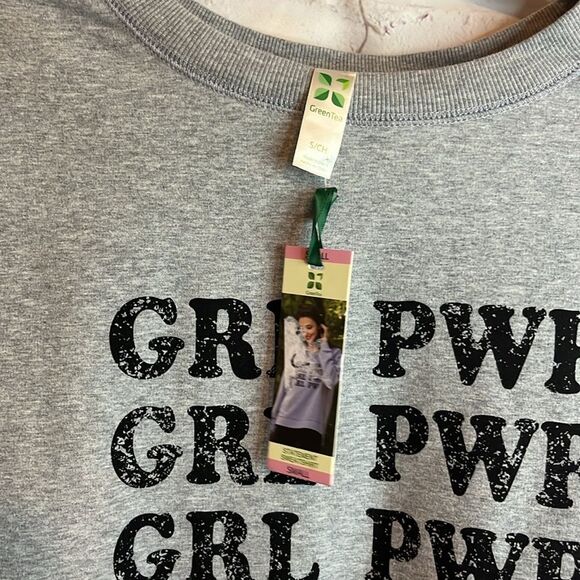 Green Tea Statement Girl Power Sweatshirt size small. NWT - Picture 5 of 8